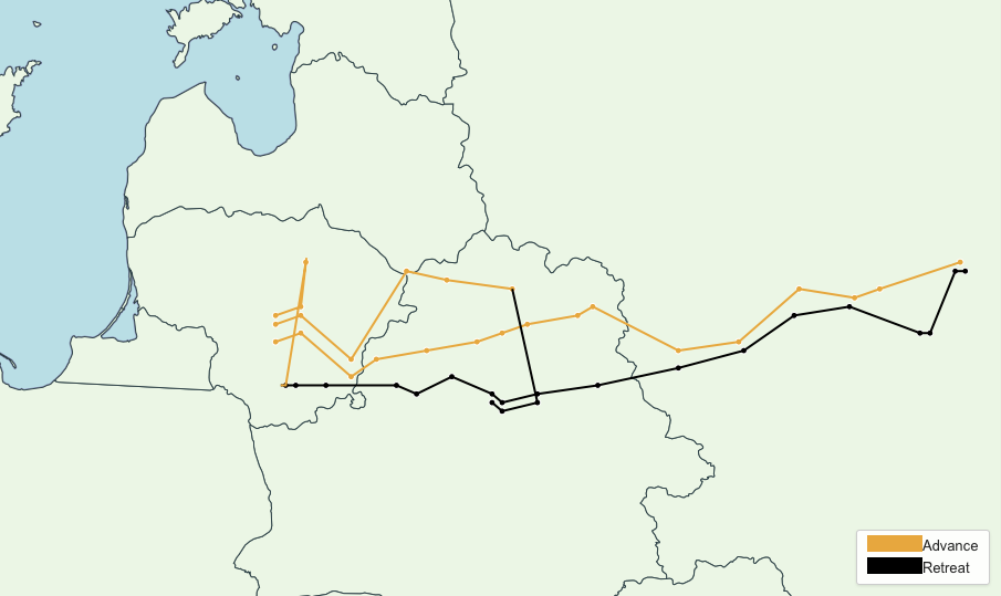 Napoleon S Retreat From Moscow Chart