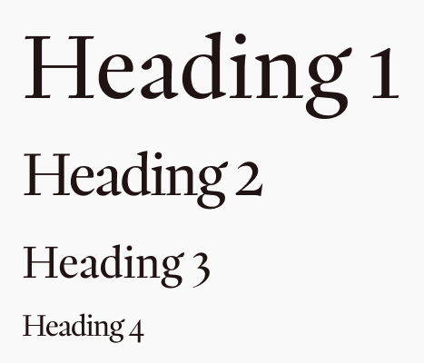 4 different headings in PP Write font