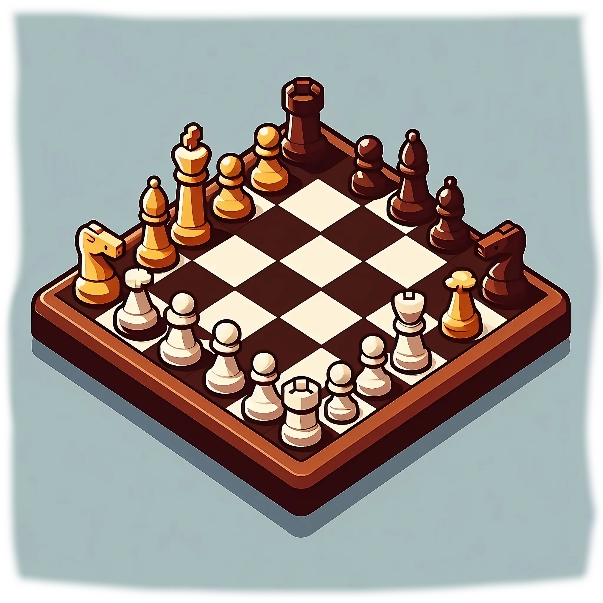 A chess board cartoon picture with blurred edges